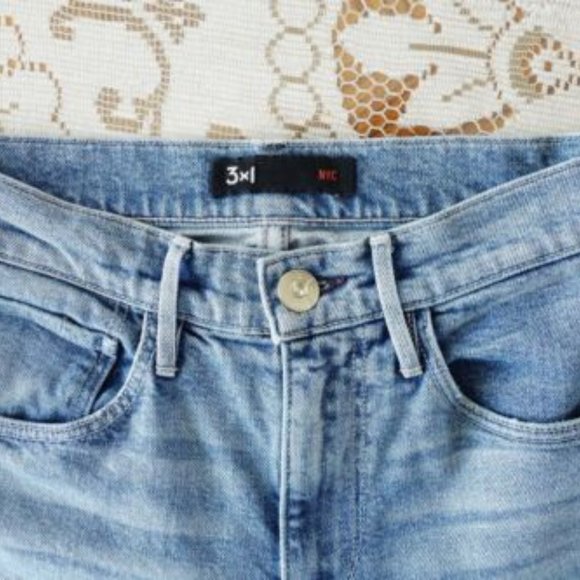 3x1 NYC Denim High Rise Ombre Raw Hem Cropped Straight Leg Jeans | Size XS - Picture 8 of 12